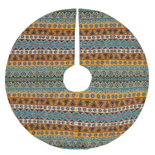 Colourful ethnic aztec patterns design decorative brushed polyester tree skirt