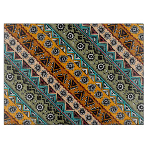 Colourful ethnic aztec patterns design decorative cutting board