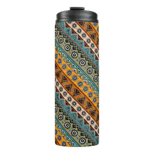 Colourful ethnic aztec patterns design decorative thermal tumbler