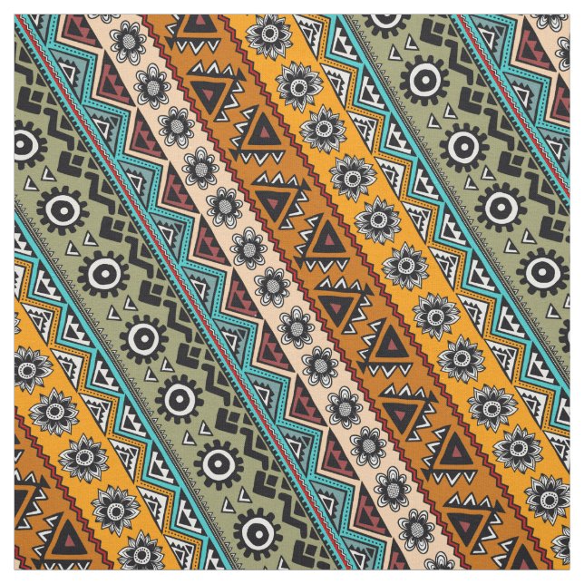 Colourful ethnic aztec patterns design fabric (Swatch)