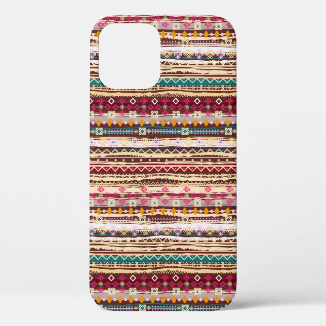 Colourful Ethnic Boho Tribal Pattern Case-Mate iPhone Case (Back)