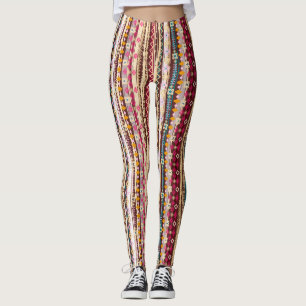 Colourful Ethnic Boho Tribal Pattern Leggings