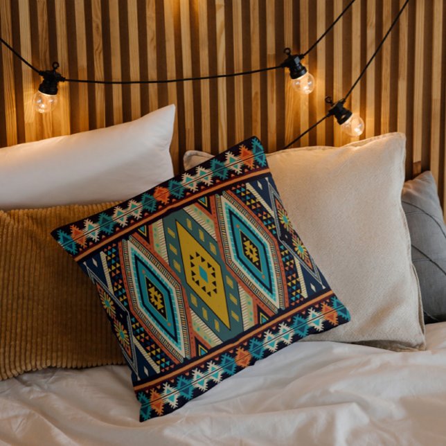 Colourful ethnic geometric pattern design cushion (Creator Uploaded)