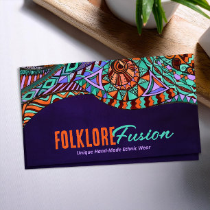 Colourful Ethnic Hand-Drawn Ornament  Business Card