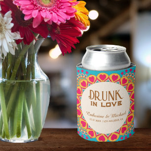 Colourful Ethnic Mandala Bold & Bright Wedding Can Cooler