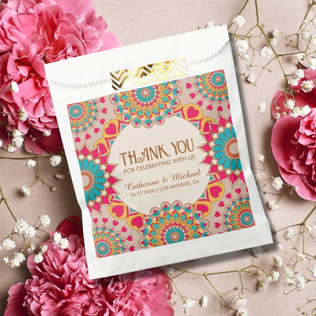Colourful Ethnic Mandala Bold & Bright Wedding  Favour Bags (Creator Uploaded)