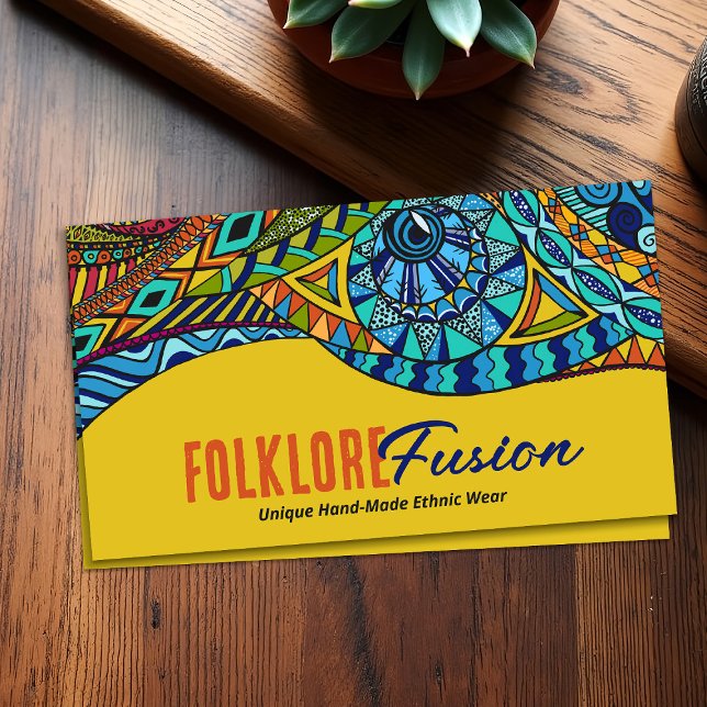 Colourful Ethnic Pattern Ornament  Business Card (Creator Uploaded)