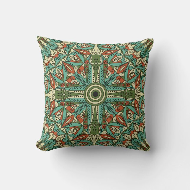 Colourful ethnic patterned background. Arabesque v Cushion (Front)