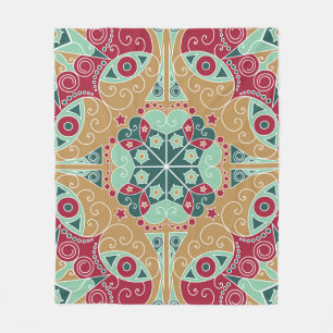 Colourful ethnic patterned background. Arabesque v Fleece Blanket