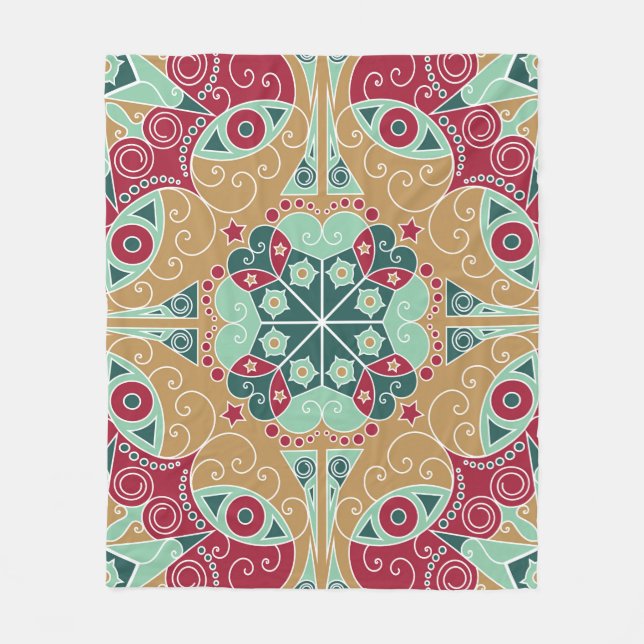 Colourful ethnic patterned background. Arabesque v Fleece Blanket (Front)