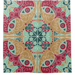 Colourful ethnic patterned background. Arabesque v Shower Curtain