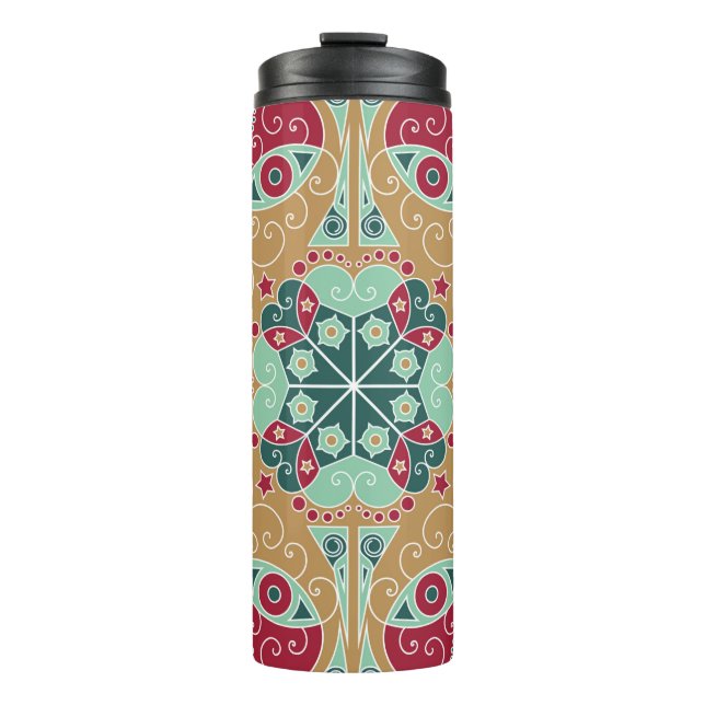 Colourful ethnic patterned background. Arabesque v Thermal Tumbler (Front)