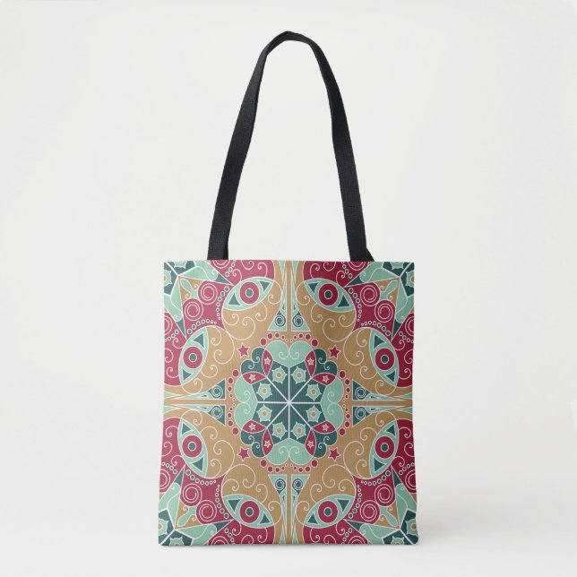 Colourful ethnic patterned background. Arabesque v Tote Bag (Front)