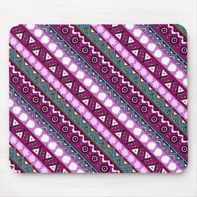 Colourful ethnic patterns design mouse mat (Front)