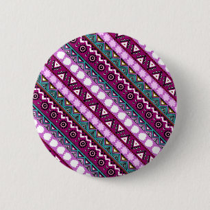Colourful ethnic patterns design mouse pad 6 cm round badge