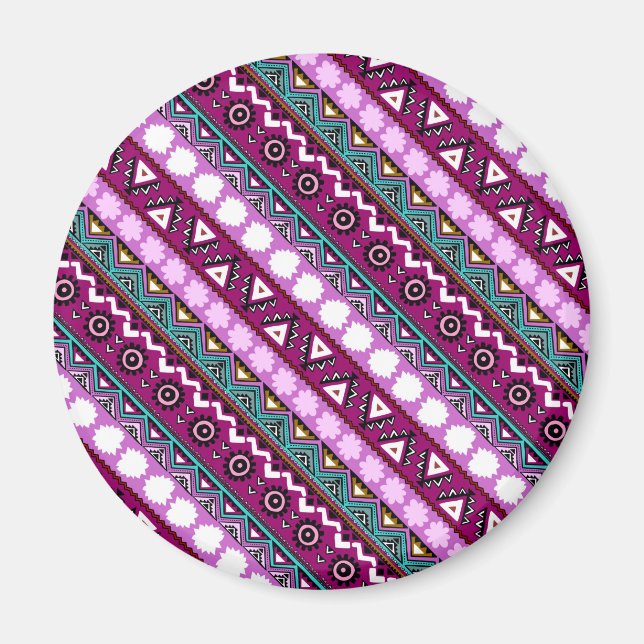 Colourful ethnic patterns design mouse pad magnet (Front)
