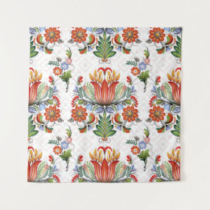 Colourful Ethnic Petrykivka: Ukrainian Flowers. Tapestry