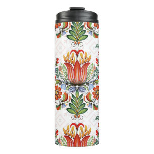 Colourful Ethnic Petrykivka: Ukrainian Flowers. Thermal Tumbler
