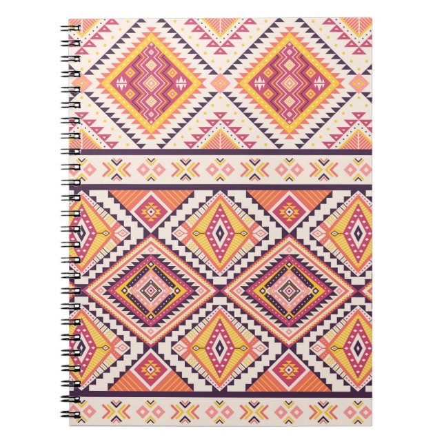 Colourful ethnic seamless pattern notebook (Front)