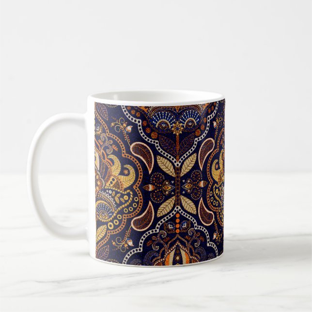 Colourful ethnic tribal seamless pattern coffee mug (Left)