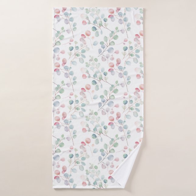 Colourful Eucalyptus Foliage Bath Towel (Bath Towel)