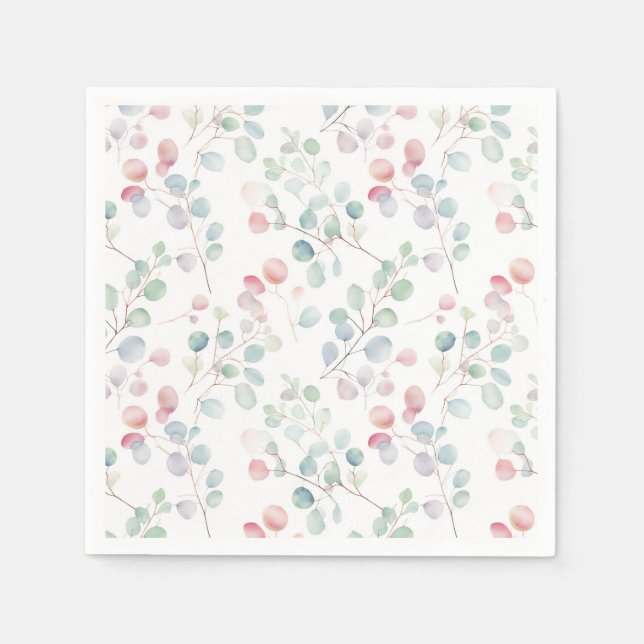 Colourful Eucalyptus Foliage Paper Napkin (Front)