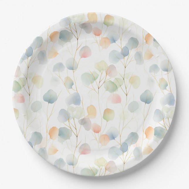 Colourful Eucalyptus Foliage  Paper Plate (Front)