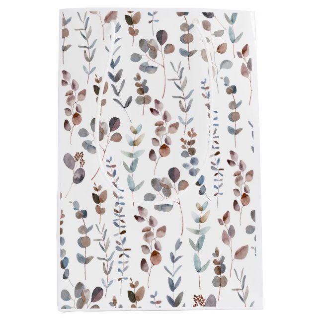 Colourful Eucalyptus Watercolor  Medium Gift Bag (Front)