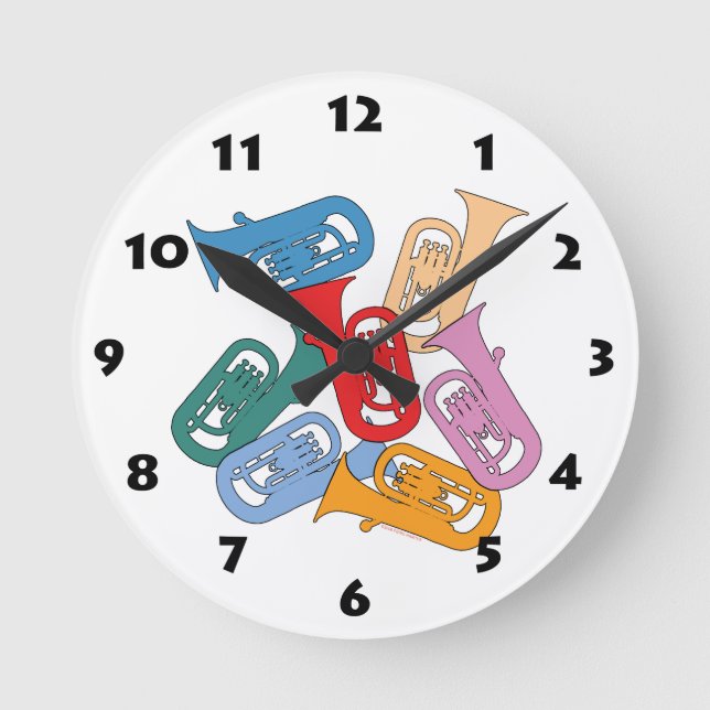 Colourful Euphonium Round Clock (Front)