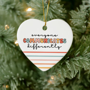 Colourful Everyone Communicates Differently  Ceramic Tree Decoration