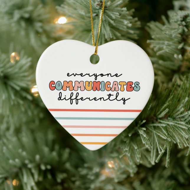 Colourful Everyone Communicates Differently  Ceramic Tree Decoration (Tree)