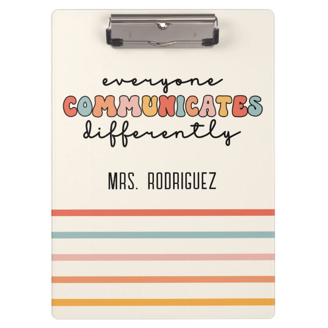 Colourful Everyone Communicates Differently  Clipboard (Front)