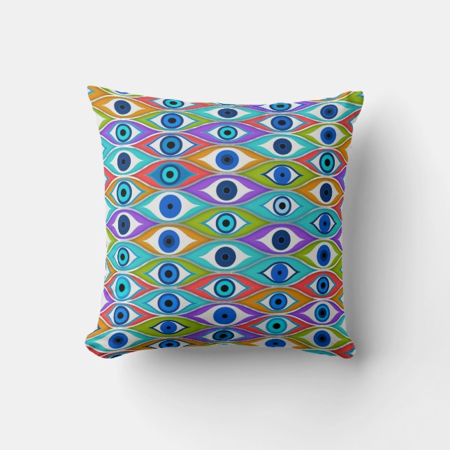 Colourful Evil Eye protection pattern Cushion (Front)
