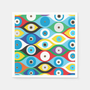 Colourful Evil Eye protection pattern Napkin