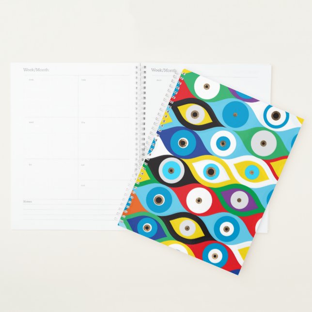 Colourful Evil Eye protection pattern Planner (Display)