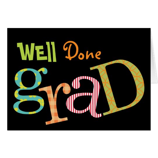 Colourful excitement well done grad congratulation card