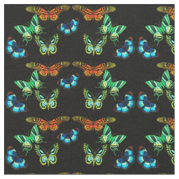 Colourful Exotic Butterflies Cotton Fabric