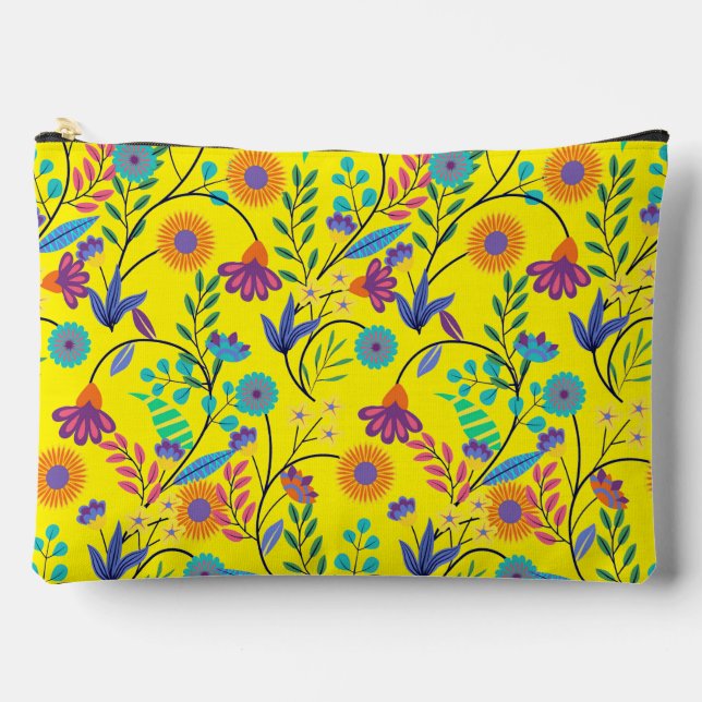 Colourful Exotic Floral Background Pattern-23145 Accessory Pouch (Front)