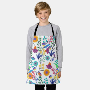 Colourful Exotic Floral Background Pattern-23145 Apron