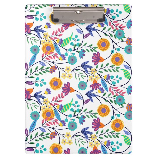 Colourful Exotic Floral Background Pattern-23145 Clipboard (Front)