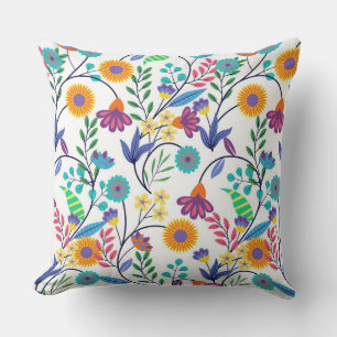 Colourful Exotic Floral Background Pattern-23145 Cushion