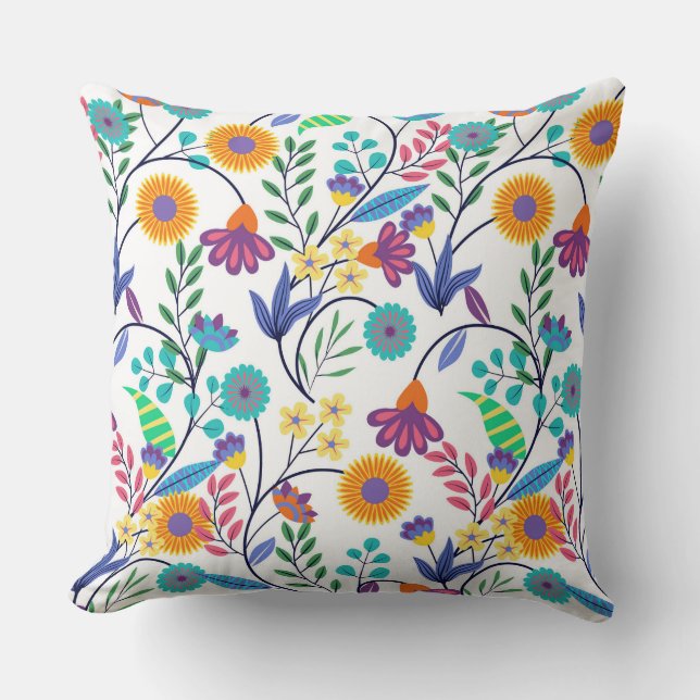 Colourful Exotic Floral Background Pattern-23145 Cushion (Front)