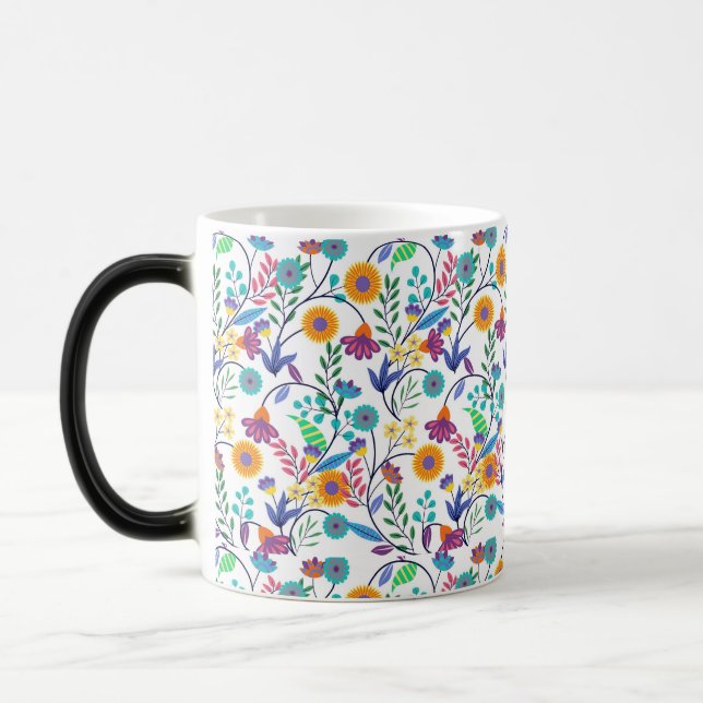 Colourful Exotic Floral Background Pattern-23145 Magic Mug (Left)
