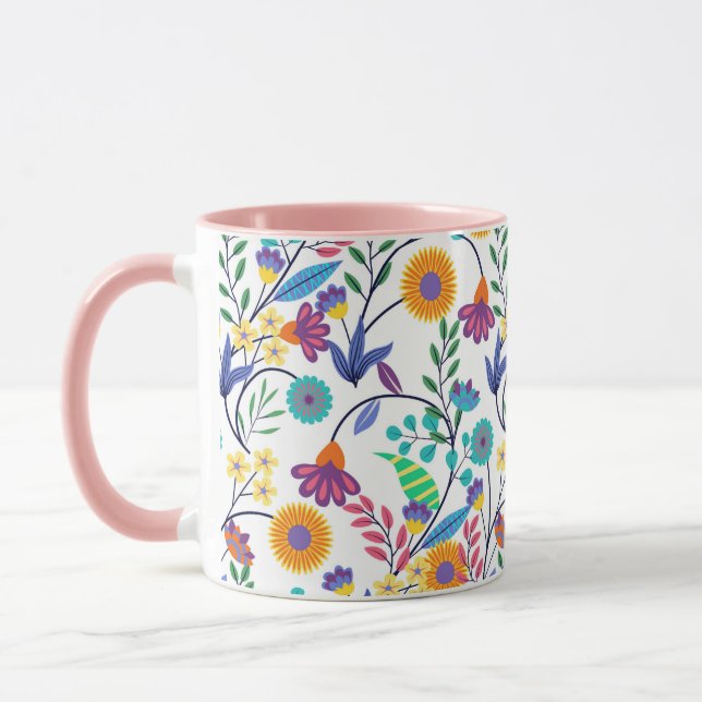 Colourful Exotic Floral Background Pattern-23145 Mug (Left)