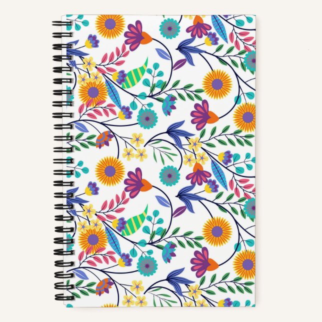 Colourful Exotic Floral Background Pattern-23145 Notebook (Front)