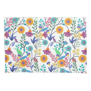 Colourful Exotic Floral Background Pattern-23145 Pillowcase