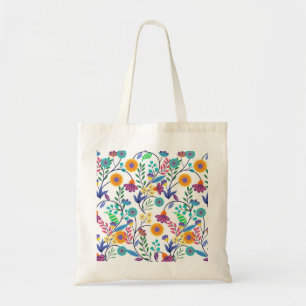 Colourful Exotic Floral Background Pattern-23145 Tote Bag
