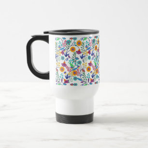 Colourful Exotic Floral Background Pattern-23145 Travel Mug