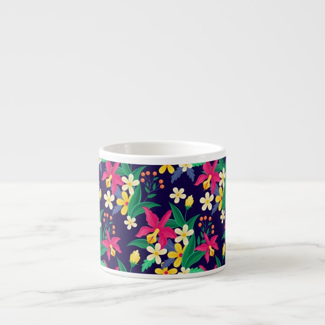 Colourful Exotic Floral Pattern-23021 Espresso Cup (Front)