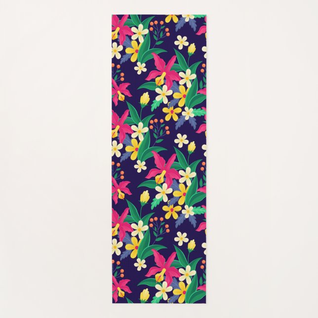 Colourful Exotic Floral Pattern-23021 Yoga Mat (Front)